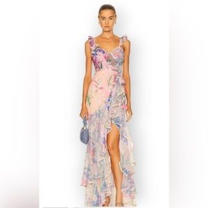 PatBo Iris Lace Bustier Maxi Dress